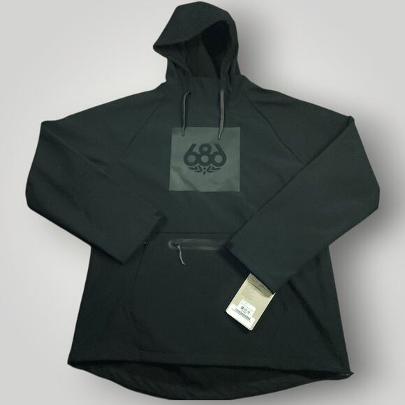 686 Hoodie Mens XL Infidry Waterproof Gorpcore Fleece Bonded Soft Shell Black - Picture 1 of 11